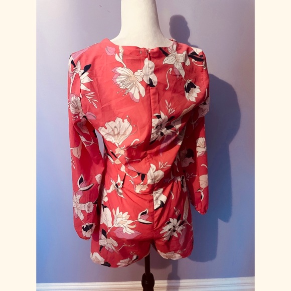 Hot pink Carolina Belle Montreal floral Romper - Picture 3 of 3